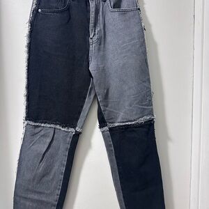 Two-Tone Black and Gray Woman’s Jeans